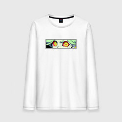 Лонгслив хлопковый мужской Ребекка из Киберпанка: Глаза, цвет: белый