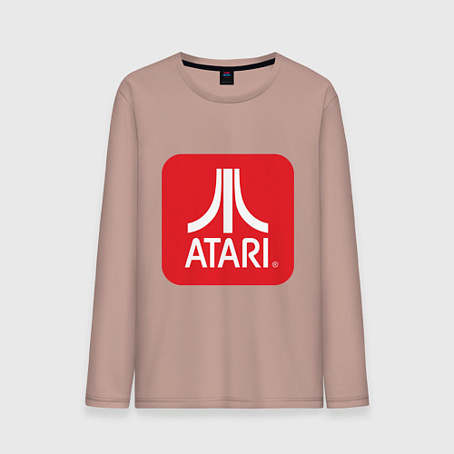 Мужской лонгслив Atari logo / Пыльно-розовый – фото 1