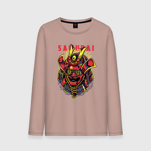 Мужской лонгслив Самурай монстр / Пыльно-розовый – фото 1