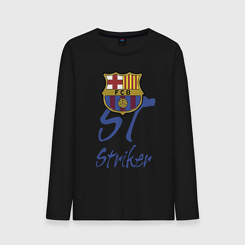 Мужской лонгслив Barcelona - Spain - striker / Черный – фото 1