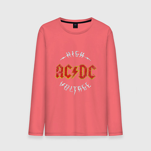 Мужской лонгслив AC-DC Высокое напряжение / Коралловый – фото 1