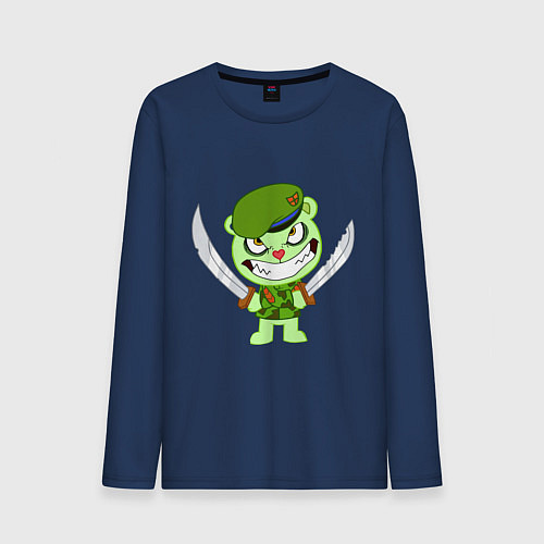 Мужской лонгслив Angry Flippy / Тёмно-синий – фото 1