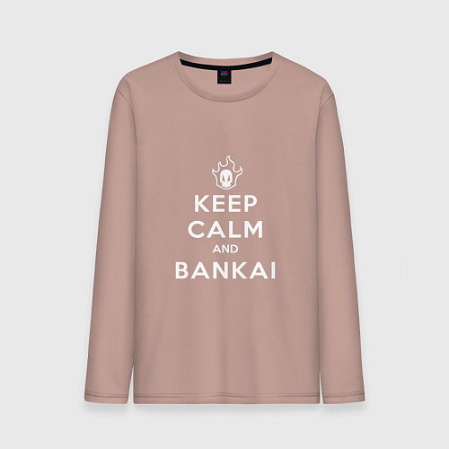 Мужской лонгслив Keep calm and bankai - Bleach / Пыльно-розовый – фото 1