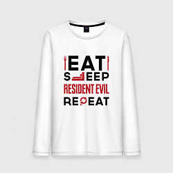 Мужской лонгслив Надпись: eat sleep Resident Evil repeat