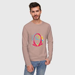Лонгслив хлопковый мужской Squid game colors, цвет: пыльно-розовый — фото 2