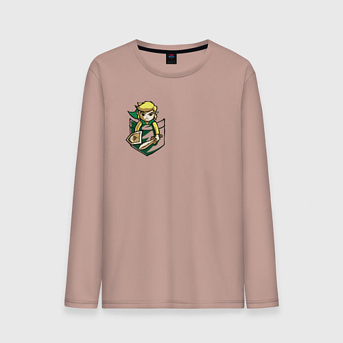 Мужской лонгслив Линк в кармане с мечом / Пыльно-розовый – фото 1
