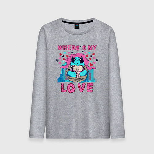 Мужской лонгслив Где ты моя любовь / Меланж – фото 1