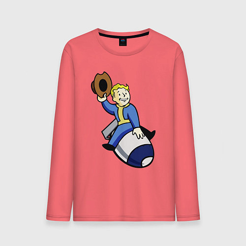 Мужской лонгслив Vault boy - bomb rider / Коралловый – фото 1