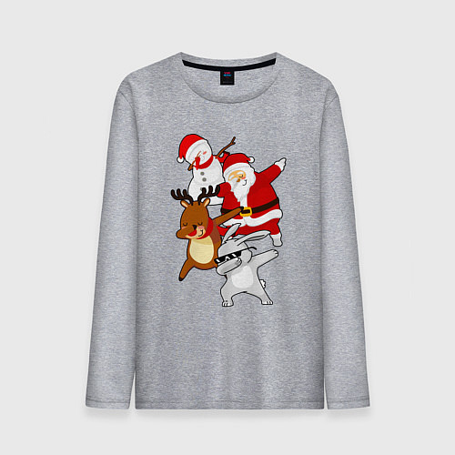 Мужской лонгслив Все герои нового года ДЭБуют / Меланж – фото 1