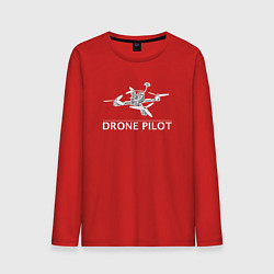 Лонгслив хлопковый мужской Drones pilot, цвет: красный