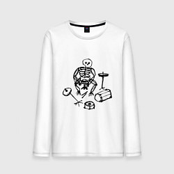 Мужской лонгслив Скелет барабанщик