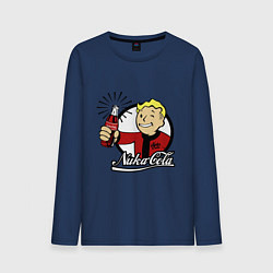 Лонгслив хлопковый мужской Vault boy - nuka cola, цвет: тёмно-синий