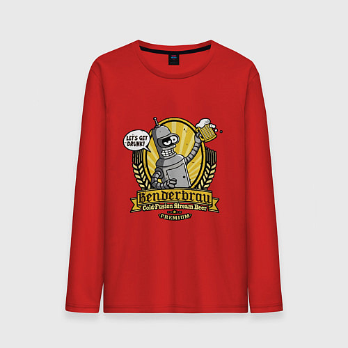 Мужской лонгслив Benderbrau premium beer / Красный – фото 1