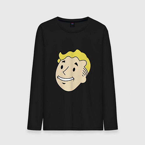 Мужской лонгслив Vault boy head / Черный – фото 1