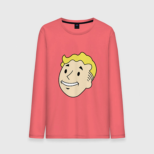 Мужской лонгслив Vault boy head / Коралловый – фото 1