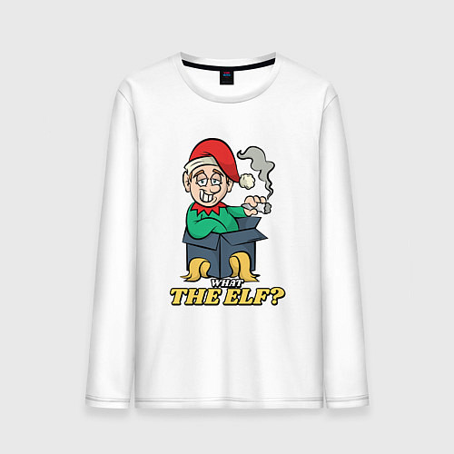 Мужской лонгслив What the elf / Белый – фото 1