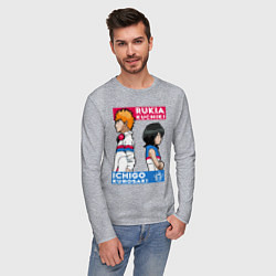Лонгслив хлопковый мужской Ичиго и Рукия, цвет: меланж — фото 2