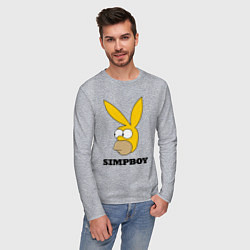 Лонгслив хлопковый мужской Simpboy - rabbit Homer, цвет: меланж — фото 2