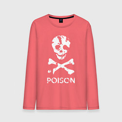 Лонгслив хлопковый мужской Poison sign, цвет: коралловый