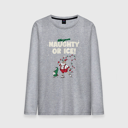 Мужской лонгслив Naughty or ice / Меланж – фото 1