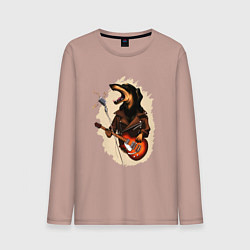 Мужской лонгслив Такса рокер