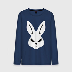 Лонгслив хлопковый мужской Evil bunny head, цвет: тёмно-синий