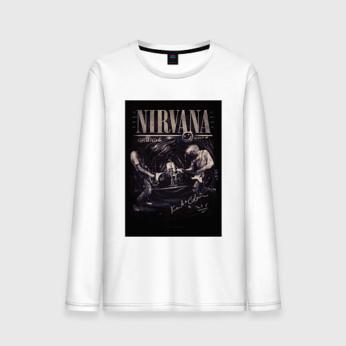 Мужской лонгслив Nirvana live / Белый – фото 1