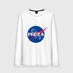 Лонгслив хлопковый мужской Nasa - pizza, цвет: белый