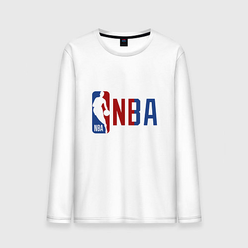 Мужской лонгслив NBA - big logo / Белый – фото 1