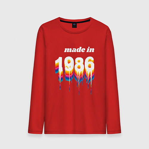 Мужской лонгслив Made in 1986 liquid art / Красный – фото 1