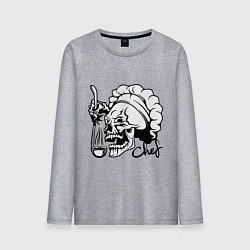 Лонгслив хлопковый мужской Chef skull, цвет: меланж