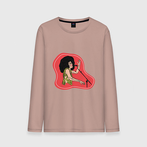 Мужской лонгслив Певица / Пыльно-розовый – фото 1