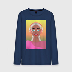 Мужской лонгслив Девушка меломан