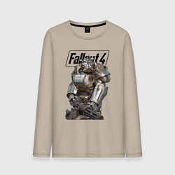 Лонгслив хлопковый мужской Paladin Danse of the Brotherhood of Steel Fallout, цвет: миндальный