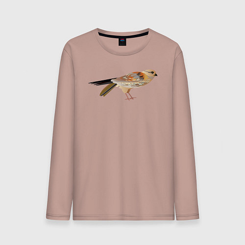 Мужской лонгслив Сокол птица / Пыльно-розовый – фото 1