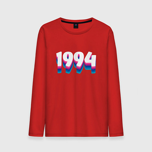 Мужской лонгслив Made in 1994 vintage art / Красный – фото 1