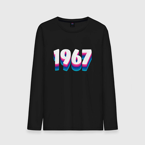 Мужской лонгслив Made in 1967 vintage art / Черный – фото 1