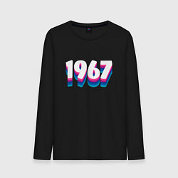 Лонгслив хлопковый мужской Made in 1967 vintage art, цвет: черный