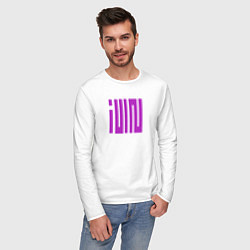 Лонгслив хлопковый мужской Logo I-dle, цвет: белый — фото 2