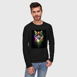 Лонгслив хлопковый мужской Colorful Fox, цвет: черный — фото 2
