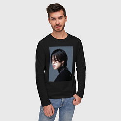 Лонгслив хлопковый мужской Dark side Jimin, цвет: черный — фото 2