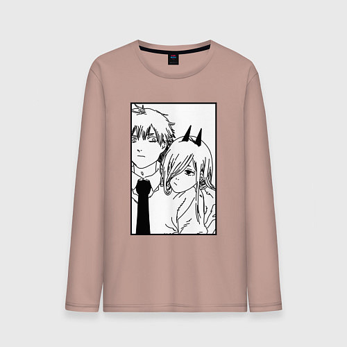 Мужской лонгслив Пауэр и Дэнджи / Пыльно-розовый – фото 1