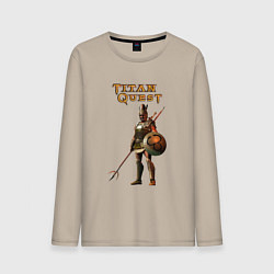 Лонгслив хлопковый мужской Titan Quest, цвет: миндальный