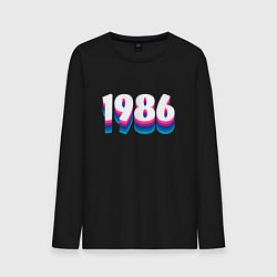 Лонгслив хлопковый мужской Made in 1986 vintage art, цвет: черный