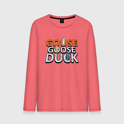 Лонгслив хлопковый мужской Goose Goose Duck, цвет: коралловый
