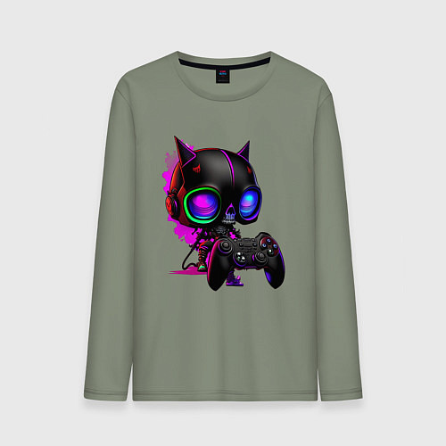 Мужской лонгслив Хардкорный геймер / Авокадо – фото 1