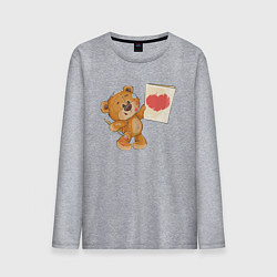Мужской лонгслив Влюблённый мишка арт