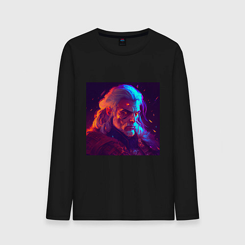 Мужской лонгслив Неоновый Ведьмак / Черный – фото 1