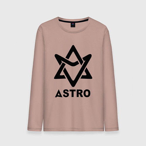 Мужской лонгслив Astro black logo / Пыльно-розовый – фото 1
