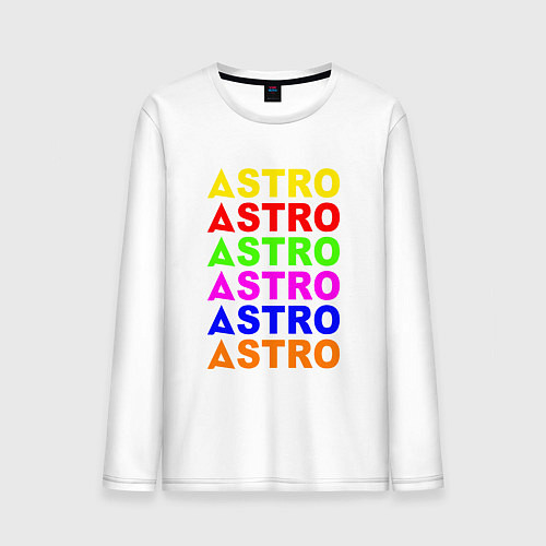 Мужской лонгслив Astro color logo / Белый – фото 1